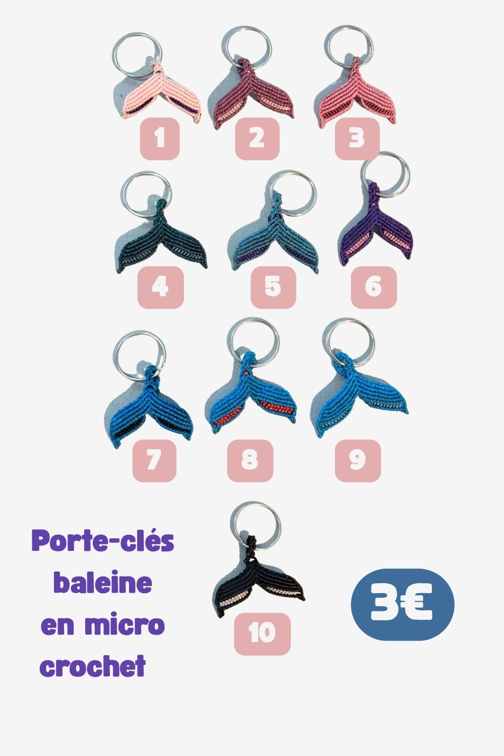 Porte-clé queue de baleine