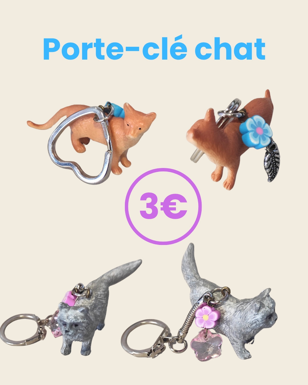 Porte-clé chat