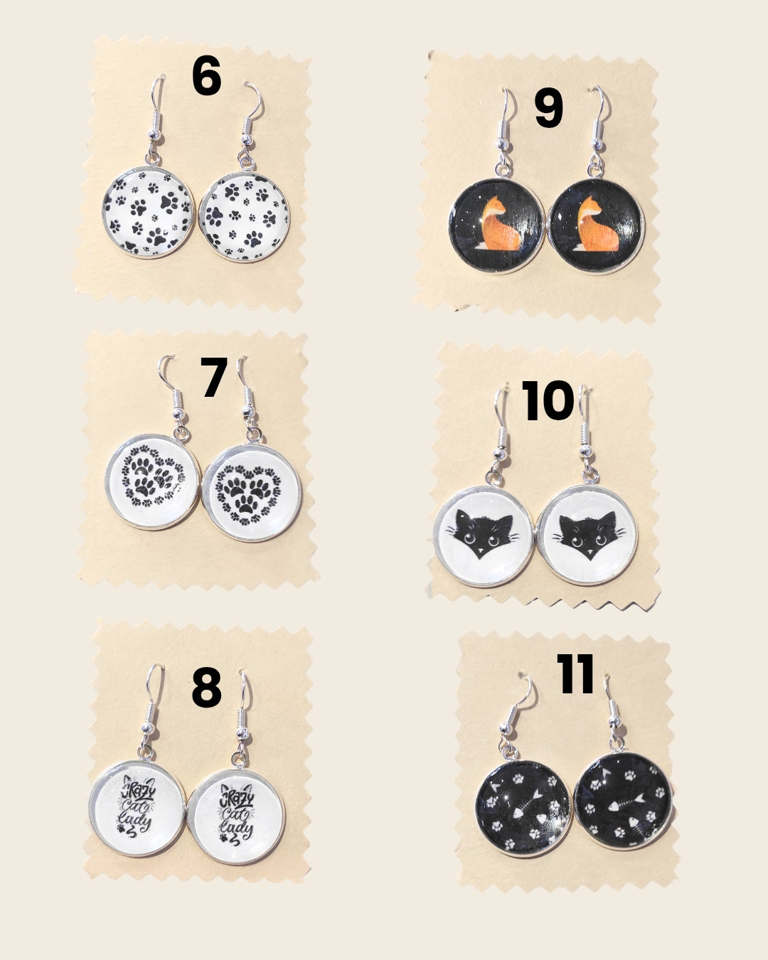 Boucles d'oreilles chats