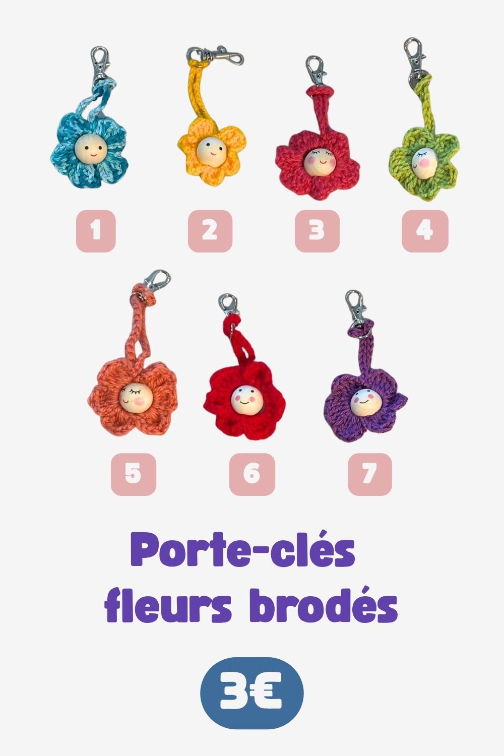 Porte-clé fleurs