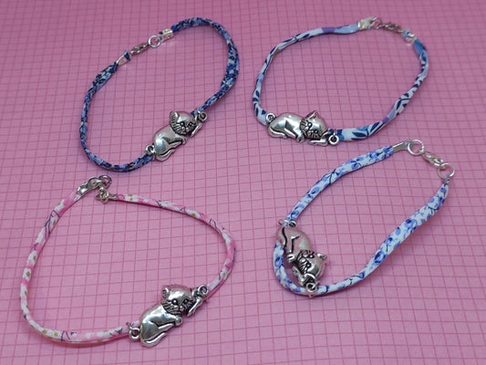 Bracelet tissu chat