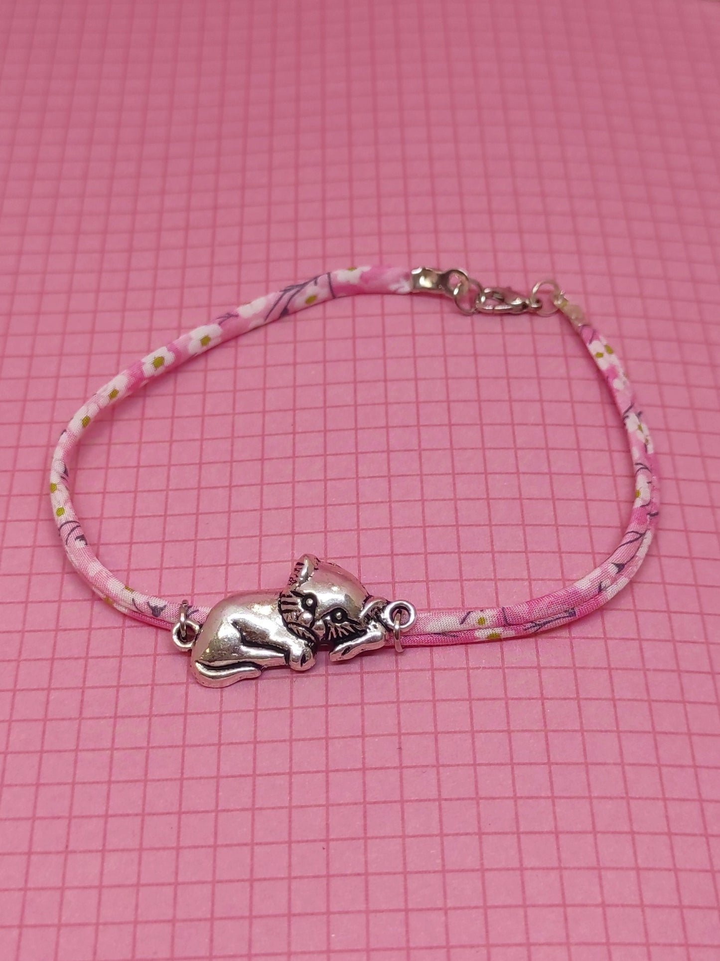 Bracelet tissu chat