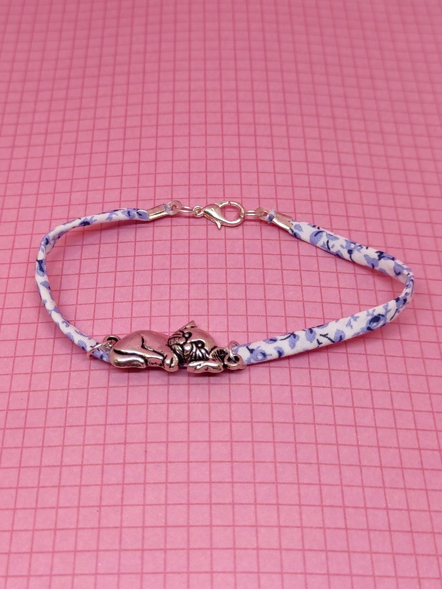 Bracelet tissu chat