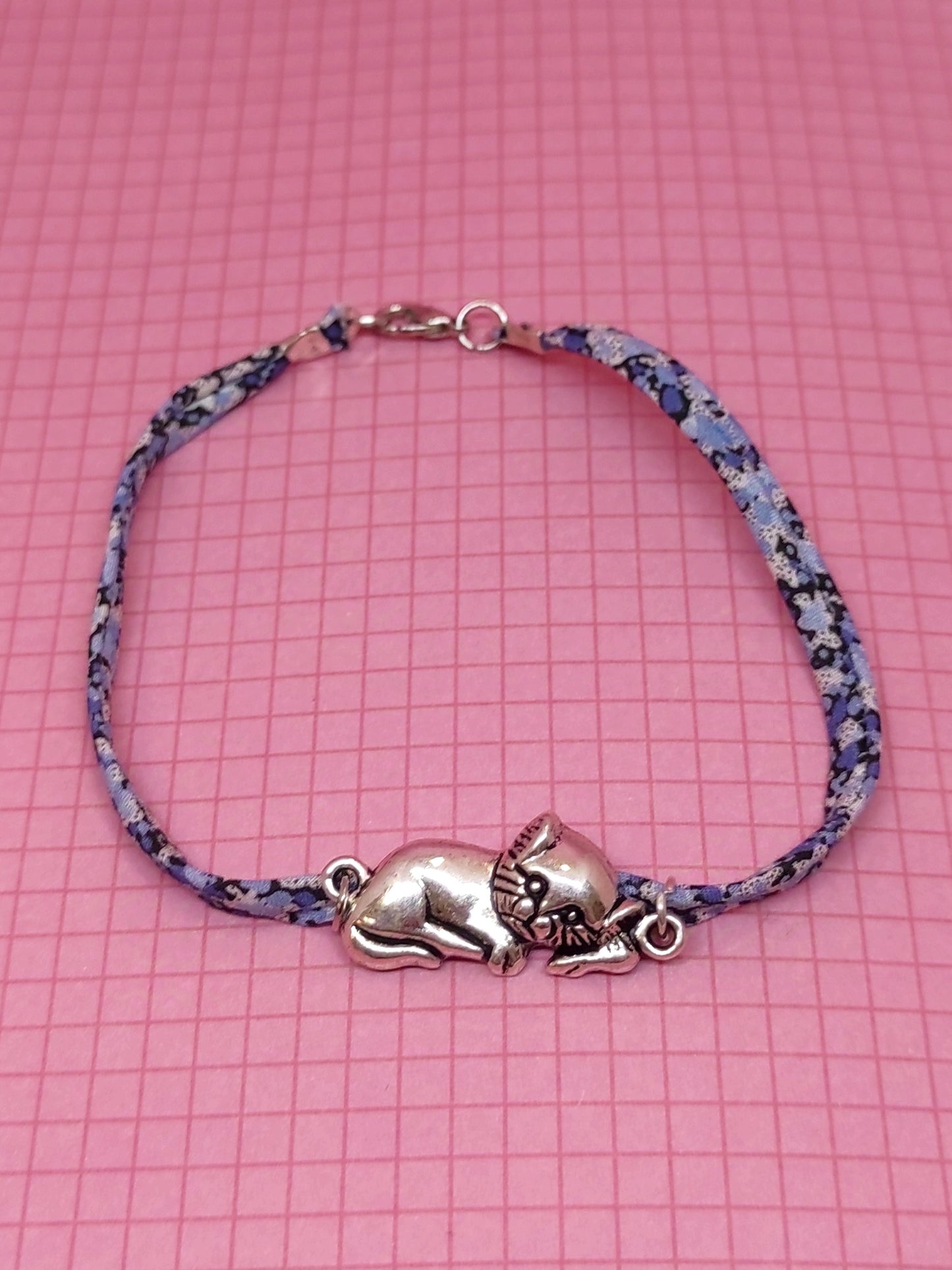 Bracelet tissu chat