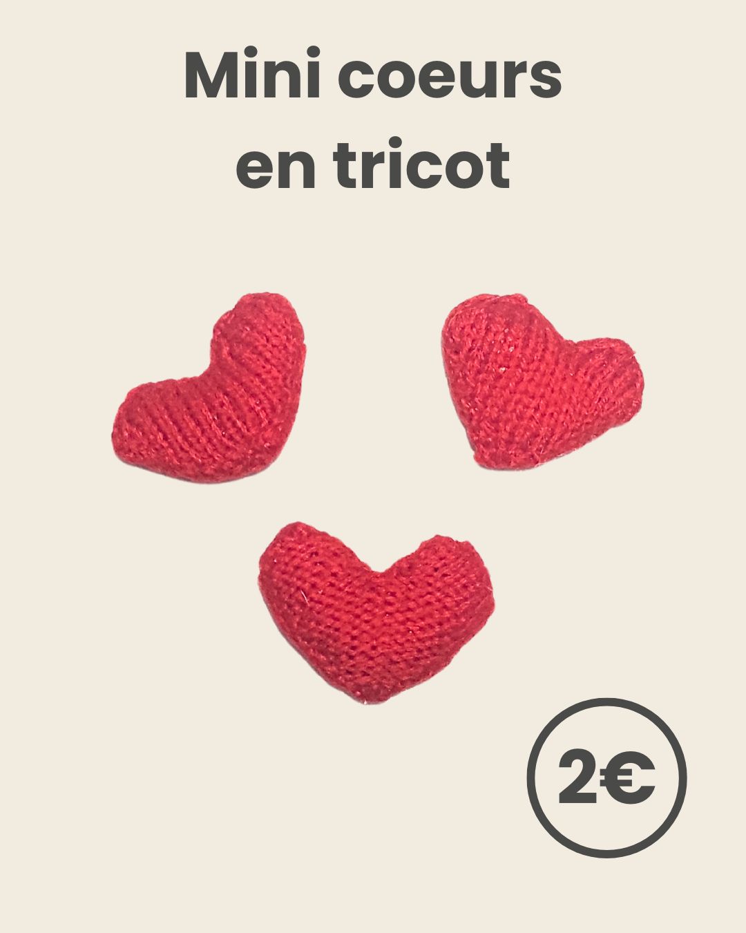 Mini cœurs en tricot
