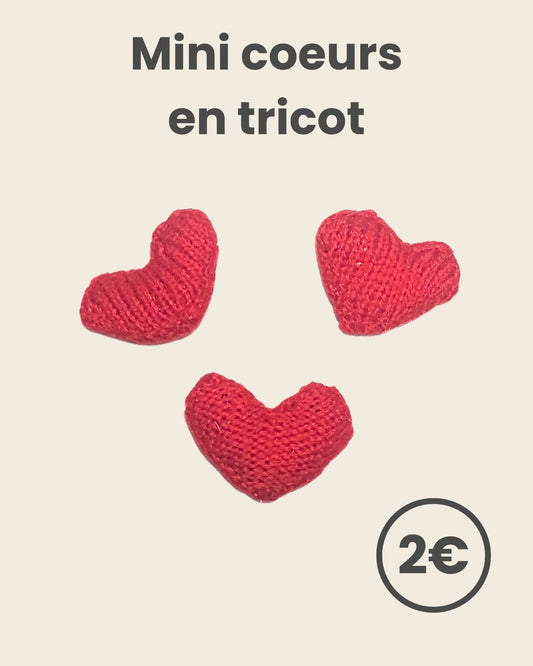 Mini cœurs en tricot