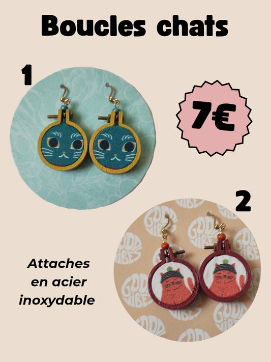 Boucles d'oreilles chats