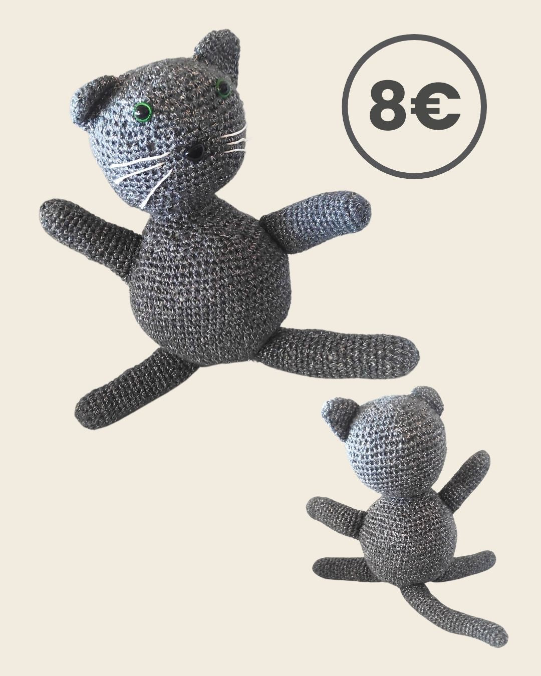 Peluche chat gris